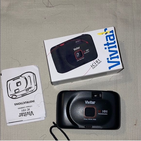 Black Compact Film Camera with Built-in Flash - Picture 1 of 1